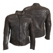ROKKER Cafe Racer Leather Jacket
