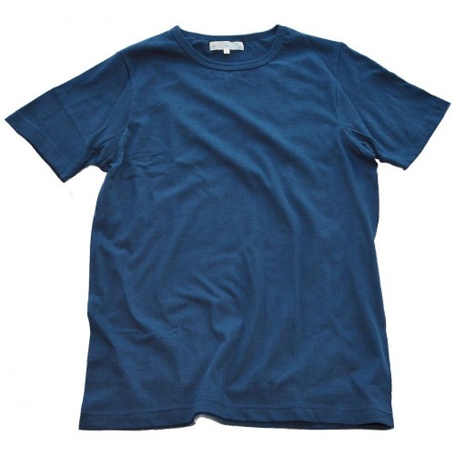 Merz b. Schwanen 1950er Rundhals T-Shirt, tintenblau M