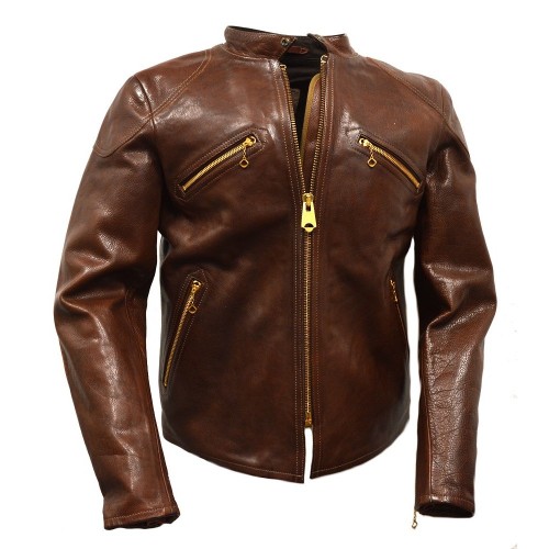 Thedi Leathers Cafe Racer Jacket Canneto Brown Cowhide XXL