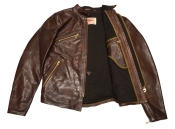 Thedi Leathers "Cafe Racer Jacket" Canneto Brown Cowhide XXL