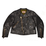 Thedi Leathers "Cafe Racer Black" Washed Horsehide