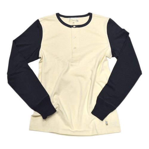 Merz b. Schwanen, Knopfleistenhemd, 1/1 Arm 2-fädig, oat/navy L