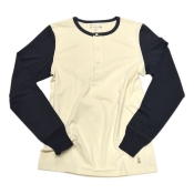 Merz b. Schwanen, Knopfleistenhemd, 1/1 Arm 2-fädig, oat/navy L