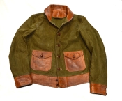 Thedi Leathers "Leder/Canvas Mix" oliv L