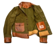 Thedi Leathers "Leder/Canvas Mix" oliv L