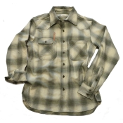 Tellason Topper Plaid Flannel Shirt Olive