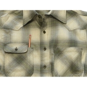 Tellason Topper Plaid Flannel Shirt Olive