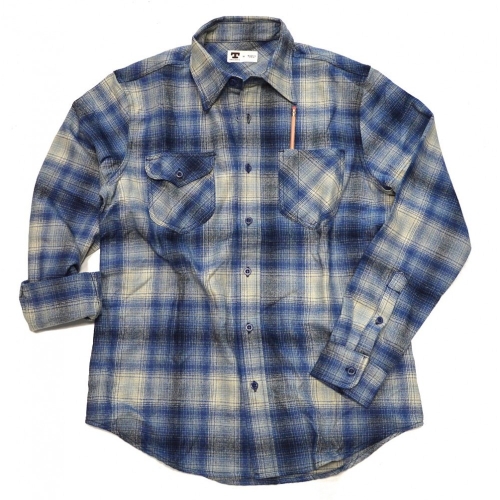 Tellason Topper Plaid Flannel Shirt Blue/Grey XXL