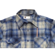 Tellason Topper Plaid Flannel Shirt Blue/Grey XXL