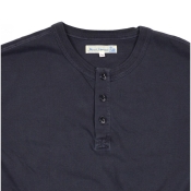 Merz b. Schwanen Knopfleistenhemd Vintage Optik, navy L
