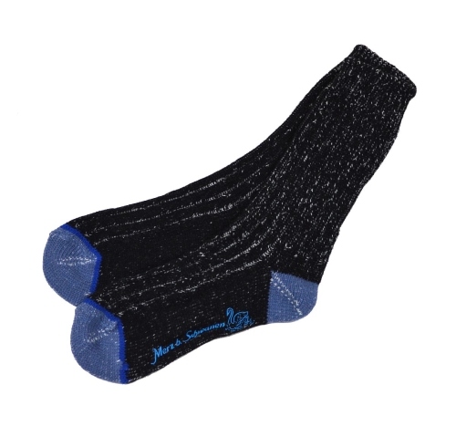 Merz b. Schwanen Socken Merinowolle black/nature