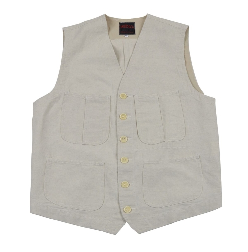 Vétra Hopsack Vest Ecru 48 / XL