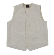 Vétra Hopsack Vest Ecru 48 / XL
