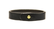 OBERWEIHER Lederarmband black/brass L (19 cm)