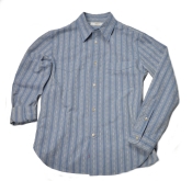 Prequel Striped Work Shirt Blue