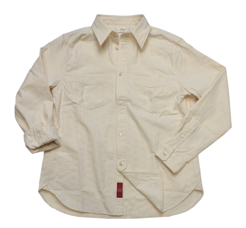 Prequel Striped Work Shirt Beige M (40)
