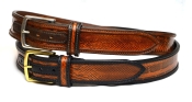 OBERWEIHER ORIGINAL Gürtel Schlangenleder Braun Messing