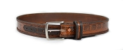 OBERWEIHER ORIGINAL Gürtel Schlangenleder Braun Messing versilbert