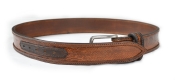 OBERWEIHER ORIGINAL Gürtel Schlangenleder Braun Messing versilbert