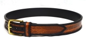 OBERWEIHER ORIGINAL Gürtel Schlangenleder Schwarz Messing