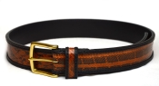 OBERWEIHER ORIGINAL Gürtel Schlangenleder Schwarz Messing