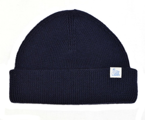 Merz b. Schwanen Beanie Merino Wolle Dark Navy