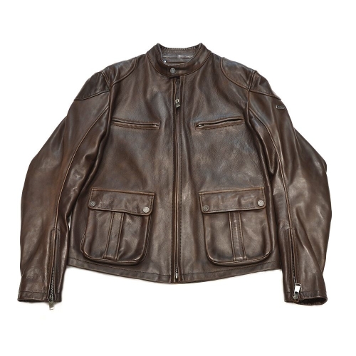 ROKKER "Goodwood Leather Jacket" Brown