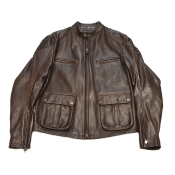 ROKKER "Goodwood Leather Jacket" Brown