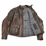 ROKKER "Goodwood Leather Jacket" Brown