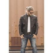 ROKKER "Goodwood Leather Jacket" Brown