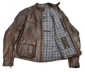ROKKER "Goodwood Leather Jacket" Brown XXL